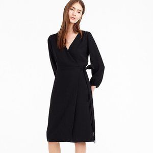J. CREW Black Wrap Dress in 365 Crepe NWOT